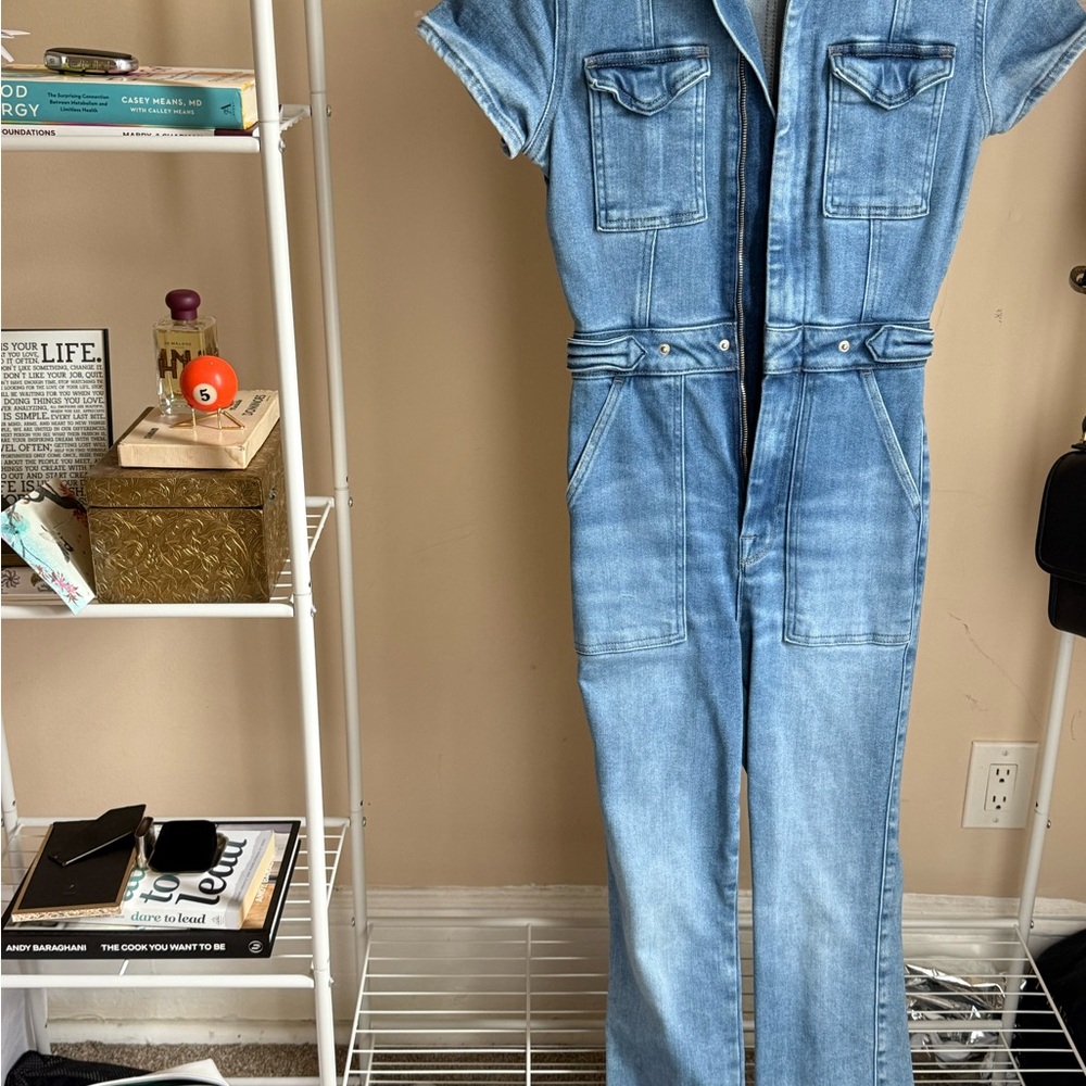 Good American Blue Denim Jumpsuit